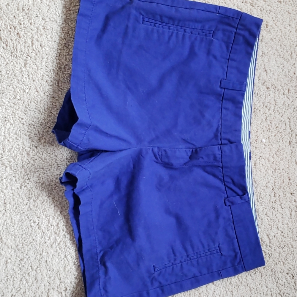 Bright blue shorts